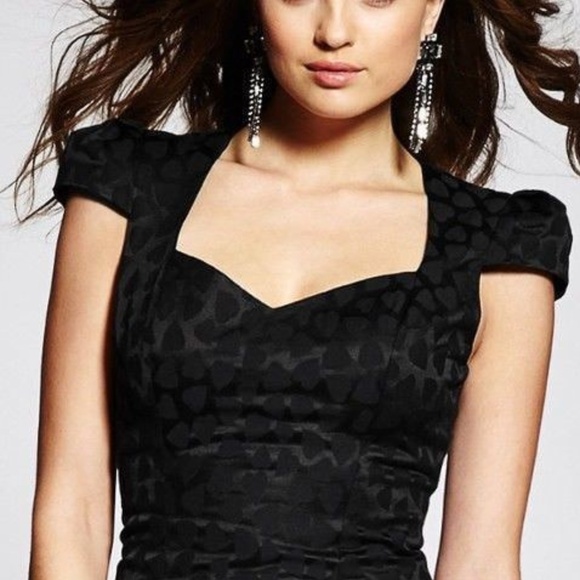 NEW GUESS CapSleeve Sweetheart Jacquard Dress - Picture 4 of 4